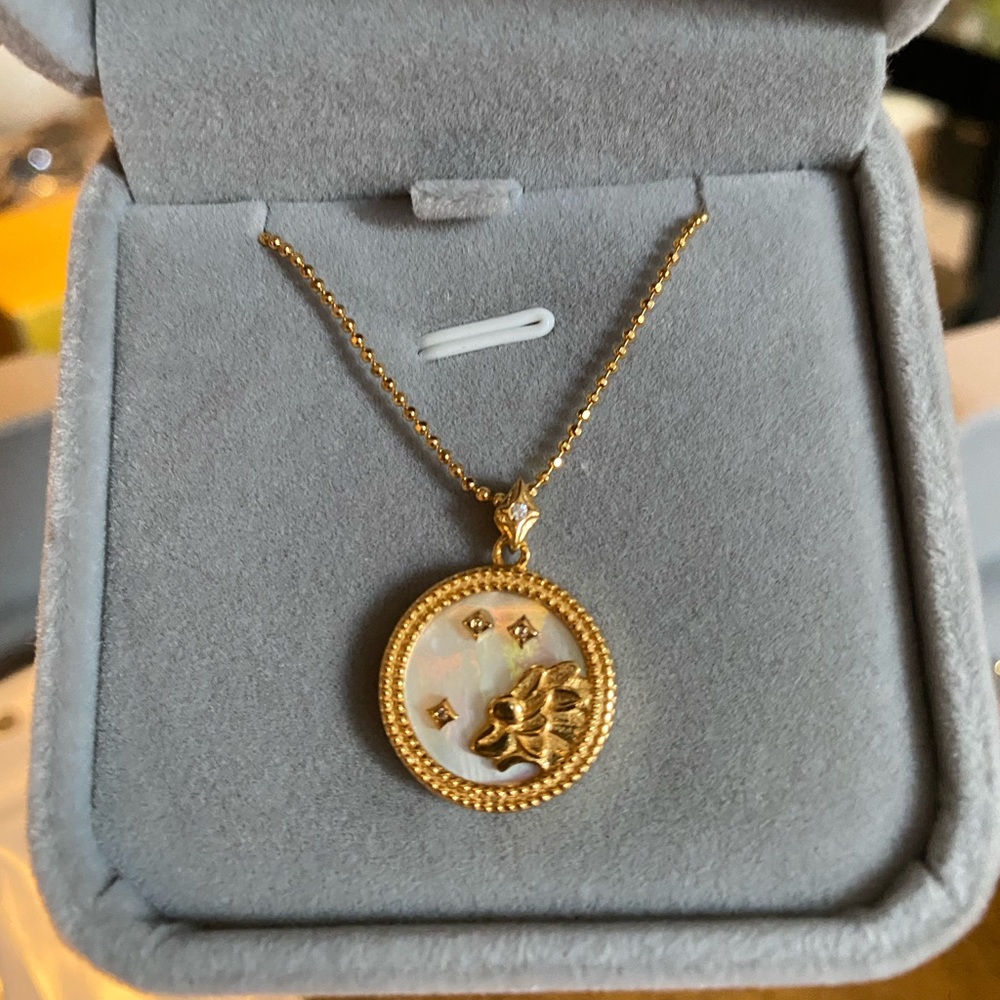 Leo on White Sea Pearl Necklace
